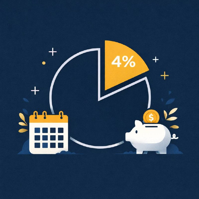 Illustration of the 4% rule for retirement withdrawals